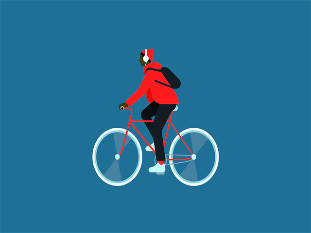 Illustration Mann auf einem Fahrrad